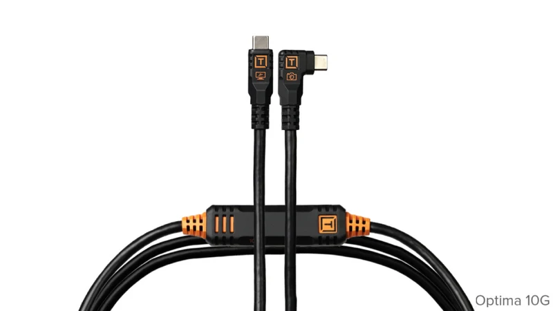 Tether Tools TetherPro Optima cavo 10G USB-C angolare destro 4.6m nero non riflettente