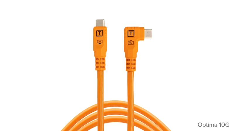 Tether Tools TetherPro Optima cavo 10G USB-C angolare destro 1.8m arancione ad alta visibilit�