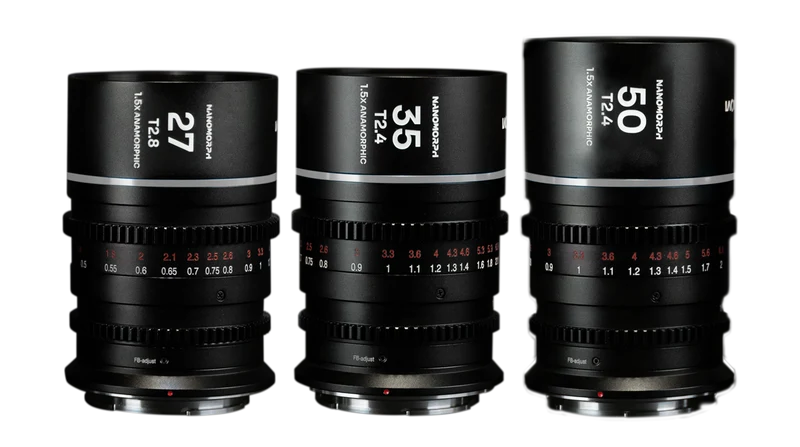 Laowa Venus Optics S35 Prime Kit NanoMorph (27mm-35mm-50mm) Silver L Mount Cine