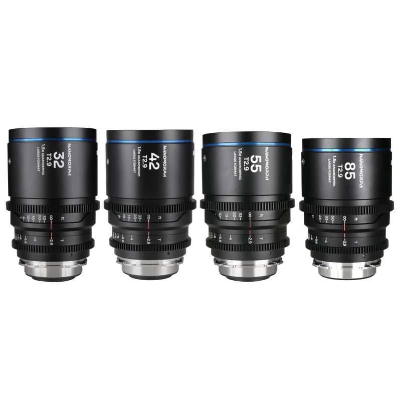 Laowa Venus Optics Kit obiettivo NanoMorph LF Prime 4 lenti 32mm+42mm+55mm+85mm Blu PL+EF Cine