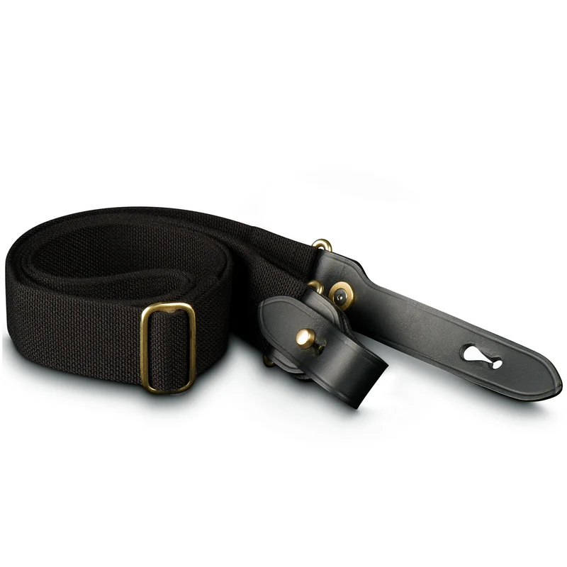 Billingham HP SLING Cinghia Nero/Cuoio Nero inserti ottone
