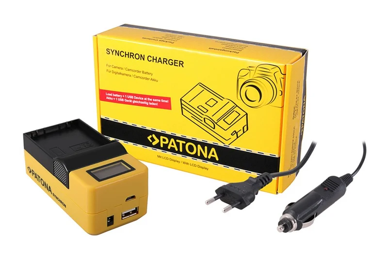 PATONA SYNCHRON USB CHARGER OLYMPUS BLH1 BLH-1 WITH LCD
