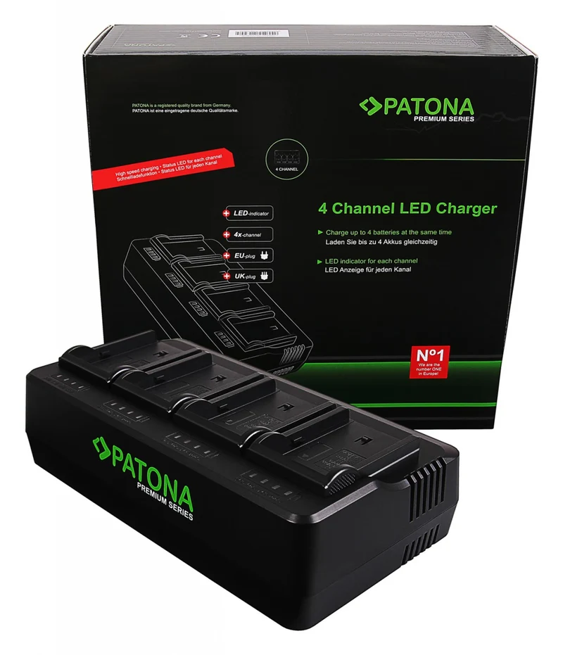 PATONA PREMIUM 4-FOLD CHARGER FOR SONY NP-FM50 QM51 QM71 QM91 F550 F750 F960 F970 FM500 FM500H