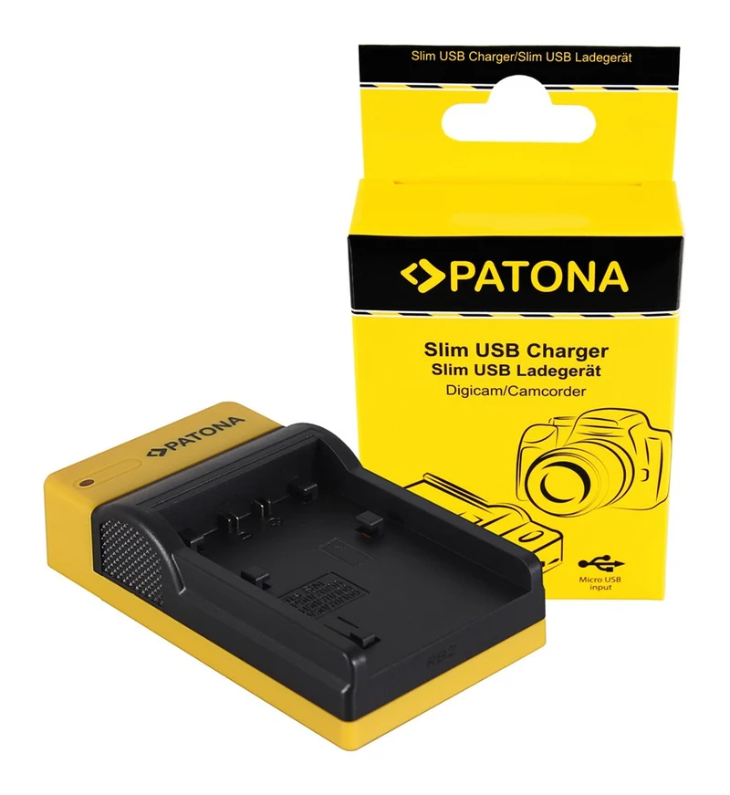 PATONA SLIM MICRO-USB CHARGER SONY NP-FP50 NP-FH50 NP-FH70 NP-FH100 DCR-DVD92/E DCR-SR100/E DCR-SR7/E DCR-HC96/E