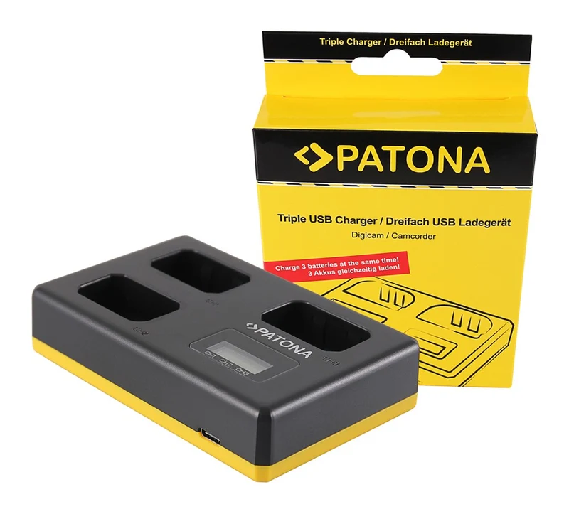 CARICABATTERIE TRIPLO USB PER SONY NP-FW50