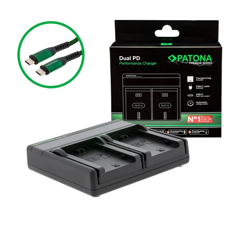 CARICABATTERIA PREMIUM DUAL PD PERFORMANCE PER SONY NP-FZ100 CON INGRESSO / USCITA USB-C