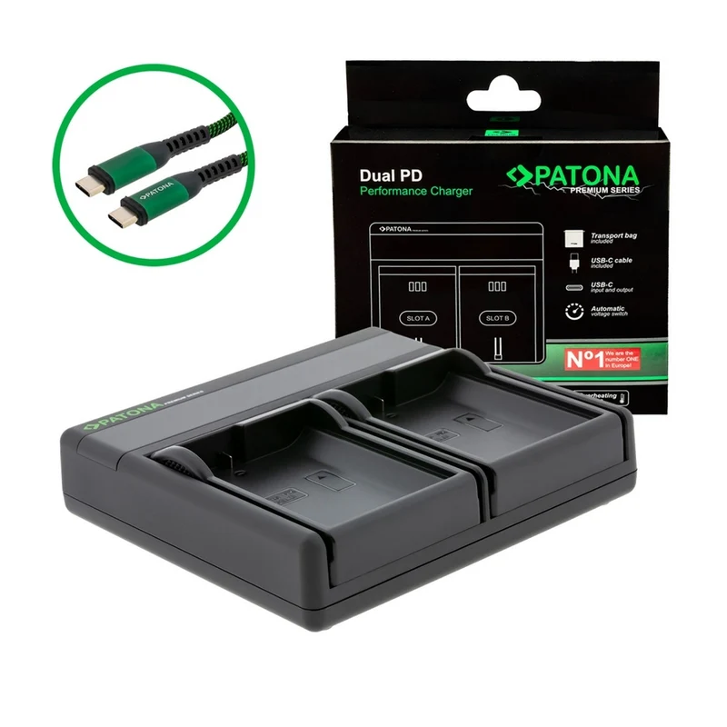 PATONA CARICA BATTERIE PREMIUM DUAL PD PERFORMANCE PER NIKON EN-EL15 USB INGRESSO/USCITA