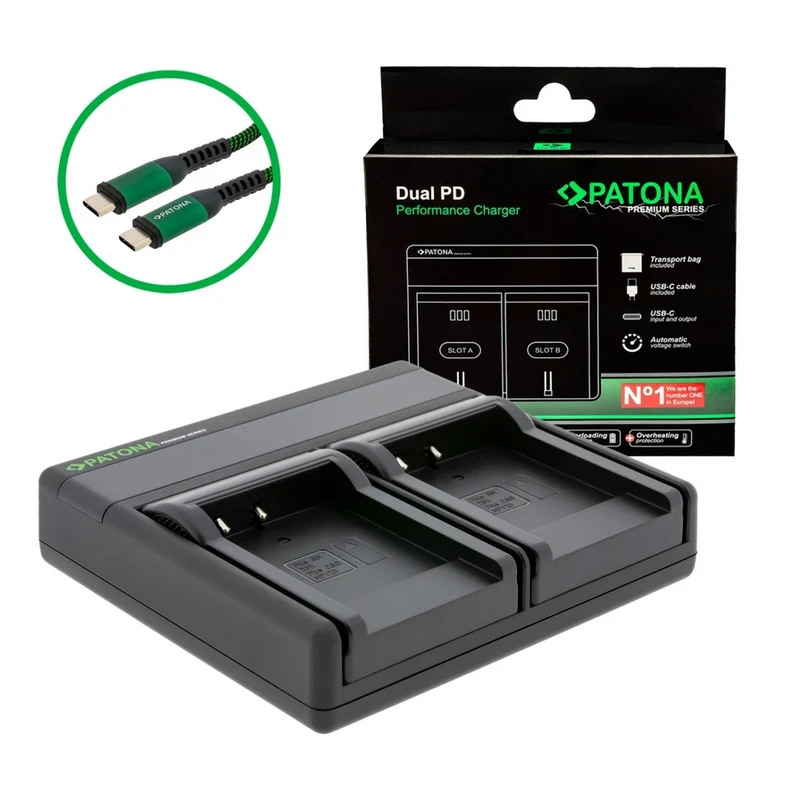 PATONA CARICA BATTERIE PREMIUM DUAL PD PERFORMANCE PER SONY NP-BN1 USB INGRESSO/USCITA