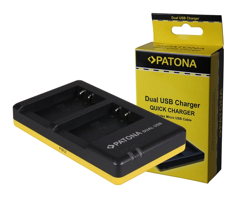 PATONA DUAL QUICK-CHARGER CANON LP-E17 EOS 750D 760D KISS X8I INCL. MICRO-USB CABEL