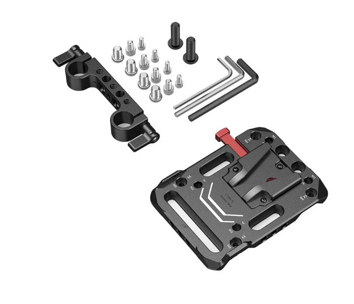 SMALLRIG V MOUNT BATTERY PLATE WITH DUAL 15MM ROD CLAMP 3016