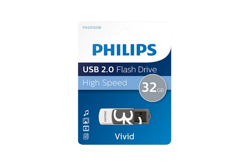 PHILIPS USB 2.0 PEN DRIVE 32GB VIVID GREY