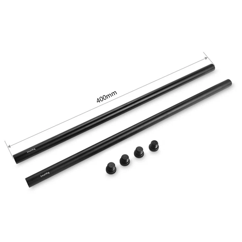 SMALLRIG 2PCS 15MM BLACK ALUMINUM ALLOY ROD (M12-40CM 16INC) 1054