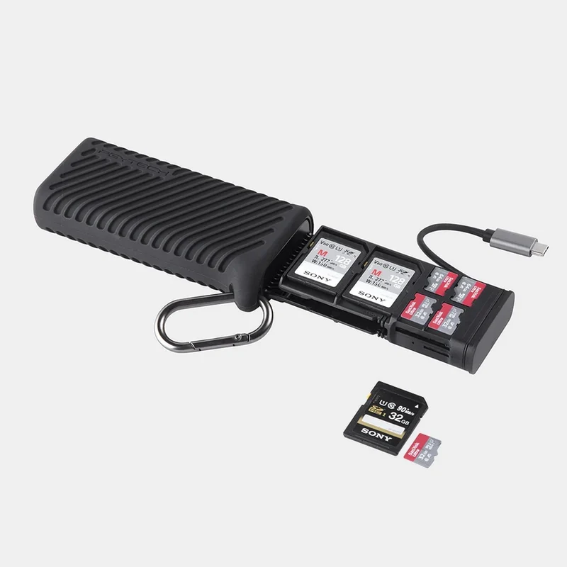 PGYTech P-GM-163 Lettore e Wallet per Schede di Memoria Nero