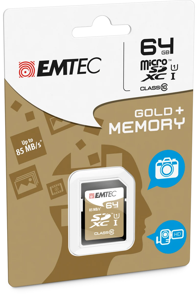 Emtec 64GB SDXC CL.10 GOLD PLUS 85MB/24MB U1