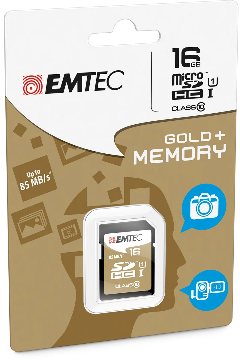 Emtec 16GB SDHC CLASSE10 GOLD PLUS 85MB/24MB U1