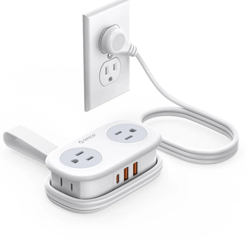 ORICO AP3 7-in-1 Travel Power Strip with 20W USB-C PD Charging