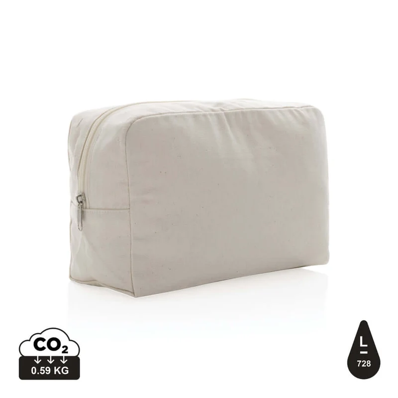 Beauty case in canvas riciclato 285 gm2 non tinto Impact Aware™ – 27 × 11 × 15 cm