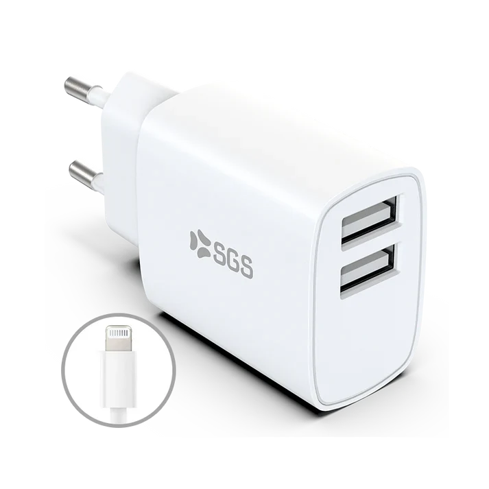 SGS - Caricatore Dual USB 2.4Amp 12W + Cavo