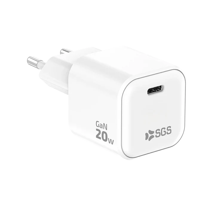 SGS - Caricatore da casa USB-C PD GAN 20w BIANCO