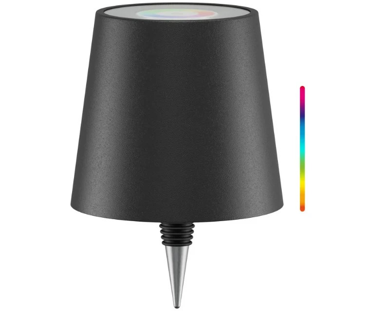Kabellose LED-Flaschenleuchte, RGBW, schwarz