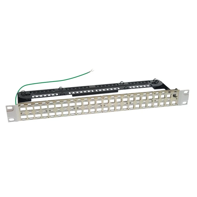 19" Patchpanel 1HE für 48x RJ45-Keystonemodule unbestückt vernickelt