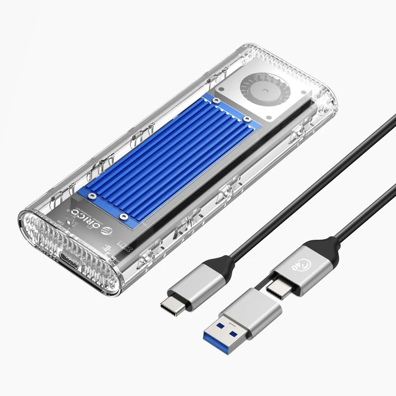 ORICO TCM2-U4 Transparent USB4 40Gbps M.2 NVMe SSD Enclosure With Cooling Fan
