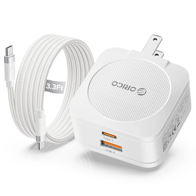 ORICO Foldable GaN 65W Charger Set, Dual PD 3.0 Port