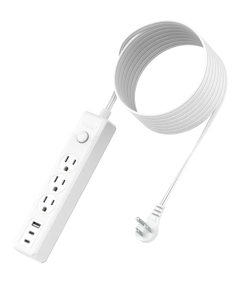 ORICO Household Power Strip 1250W with 3 AC Outlets and 3 USB Ports