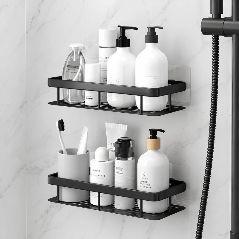 Duschablage ohne Bohren | Selbstklebendes Duschregal | Platzsparend | ShowerFit