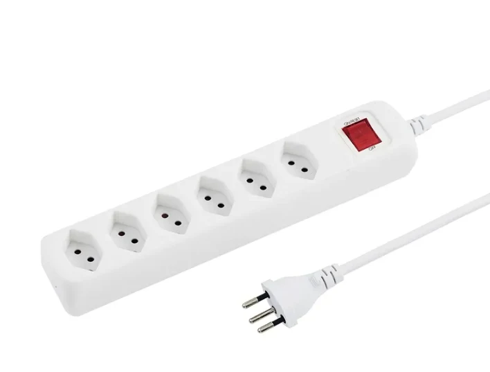 Steckdosenleiste POWER EASY 6xT13 1.5m mit Schalter ws