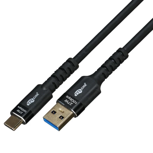 USB 3.2 Gen2 Kabel USB-A St.-USB-C St. 10Gbps 27W/3A GRS konf.