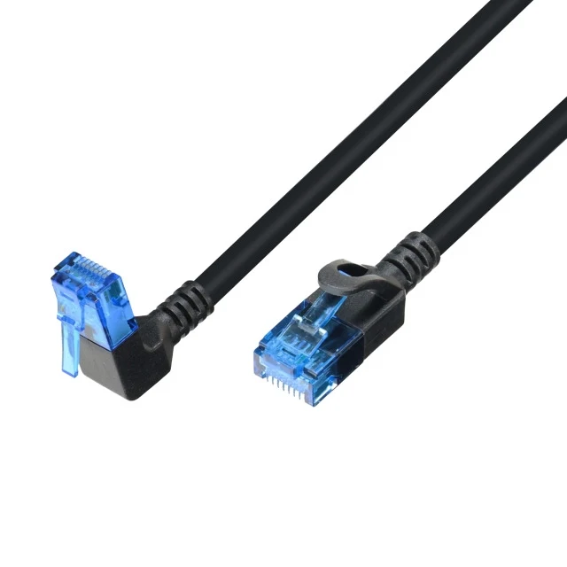 RJ45 Patchkabel Cat.6A 1x90° oben U/UTP LSOH Slim