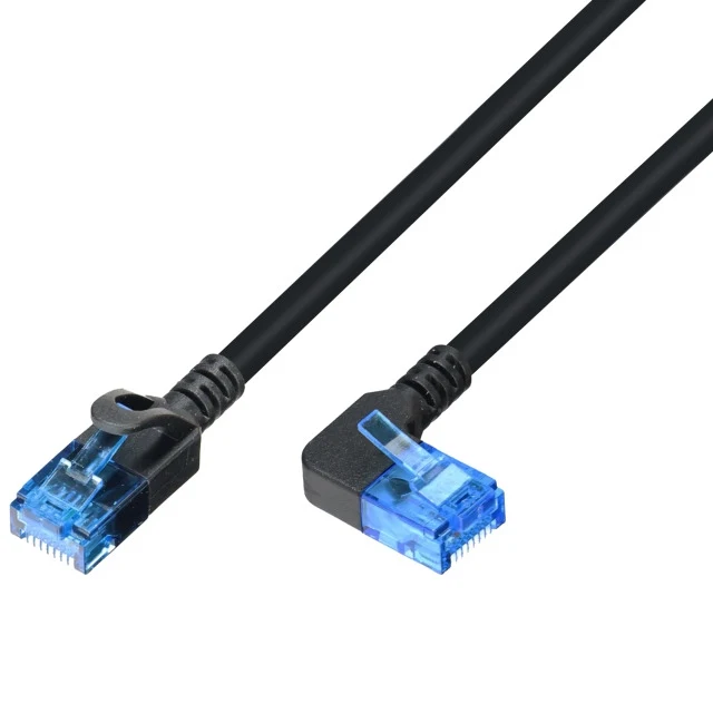 RJ45 Patchkabel Cat.6A 1x90° rechts U/UTP LSOH Slim