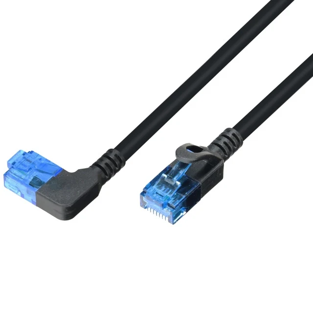 RJ45 Patchkabel Cat.6A 1x90° links U/UTP LSOH Slim