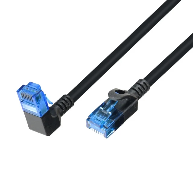 RJ45 Patchkabel Cat.6A 1x90° unten U/UTP LSOH Slim