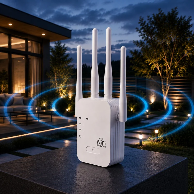 WLAN-Repeater | Dual-Band mit 4 Antennen | Erweitert die WLAN-Reichweite | RangeBoost