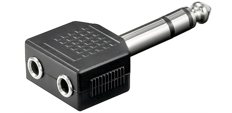 Kopfhörer-Adapter, AUX-Klinke 6,35 mm zu 2x 3,5 mm (10 Stück)