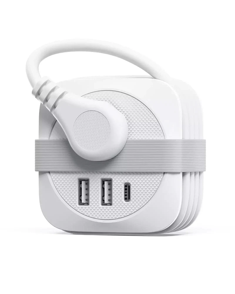 ORICO Ultra Thin Flat Plug Travel Power Strip with USB-C &USB-A