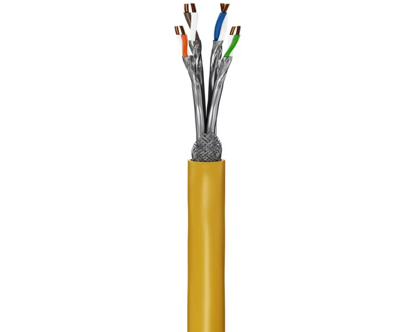 GHMT-zertifiziertes CAT 8.1 Verlegekabel, S/FTP (PiMF), gelb