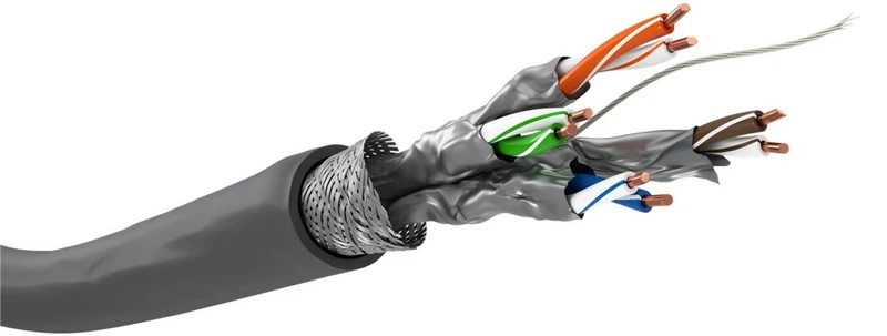 CAT 6 Netzwerkkabel, S/FTP (PiMF), CU, grau, 100m