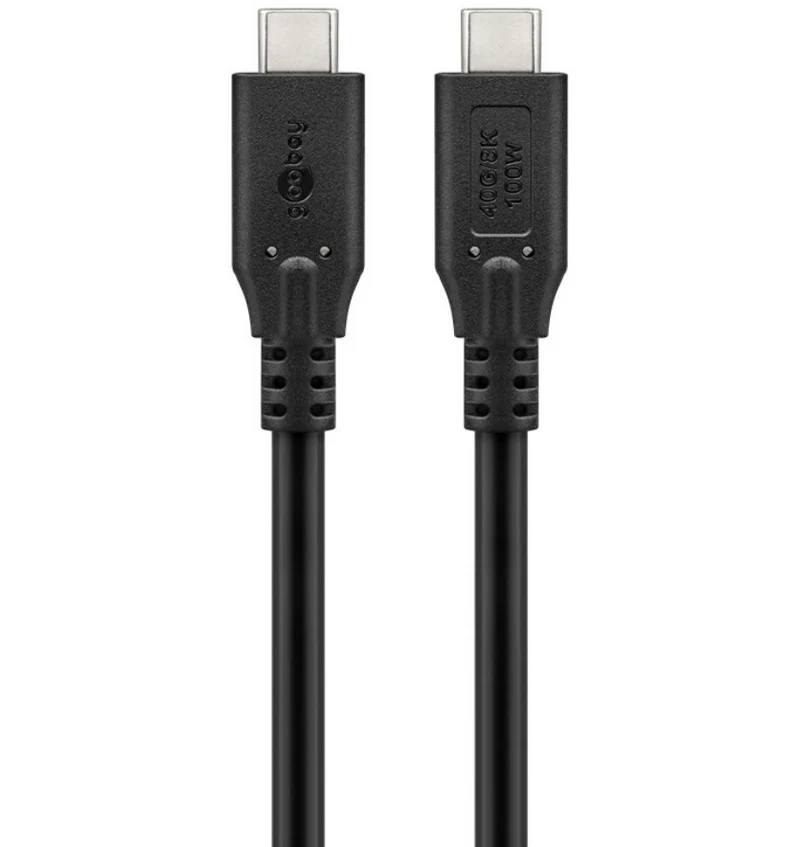 USB-C™-Kabel, USB4™, 100 W, 40 Gbit/s, schwarz
