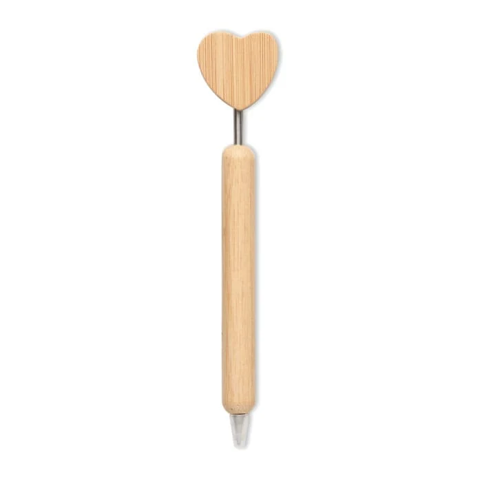 Penna a sfera con cuore in bambù
