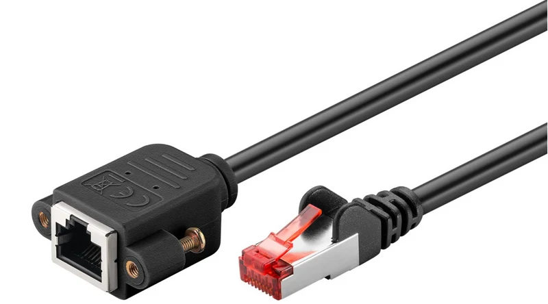CAT 6 Verlängerungskabel, S/FTP (PiMF), schwarz