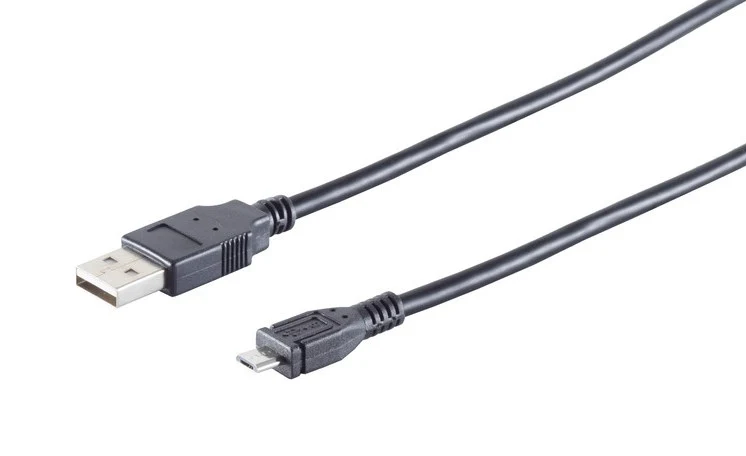 USB-A Adapterkabel, Micro-B, 2.0, schwarz 1m