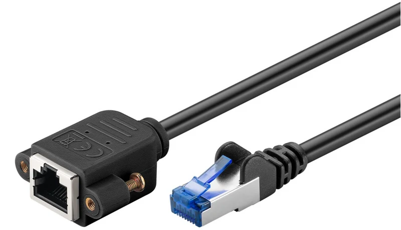 CAT 6A Verlängerungskabel, S/FTP (PiMF), schwarz