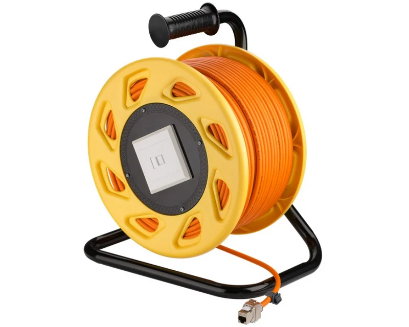 Mobile RJ45 Netzwerk Kabeltrommel, orange