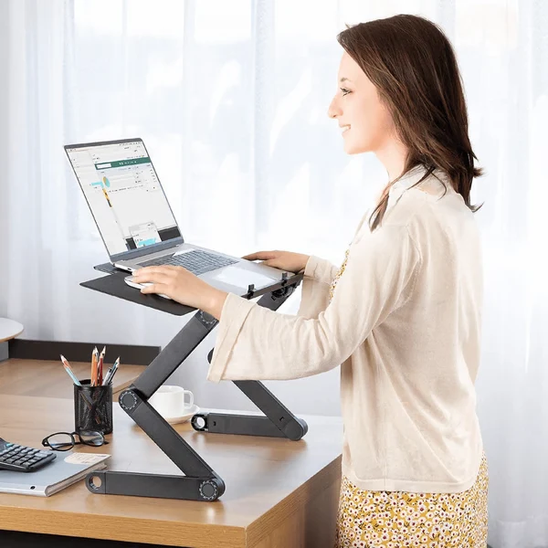 Laptopständer Aluminium | Verstellbar | Belüftete Ablage | Pivolt