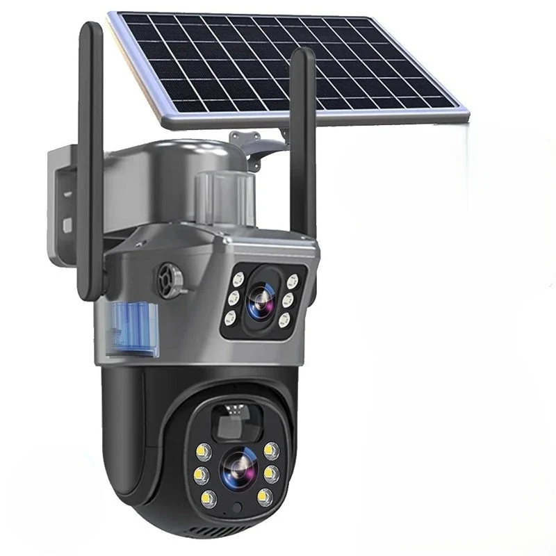 Sicherheitskamera Solar Dual-Linse | 10x Zoom 360° PTZ | 12.000 mAh IP66 4G WLAN | Vigiora