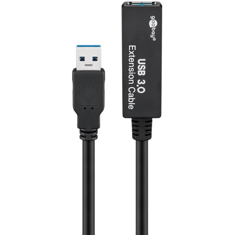 Aktives USB 3.0 Verlängerungskabel, Schwarz