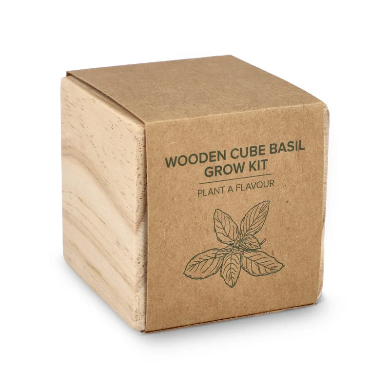 Eco cubo in legno FSC – Basilico
